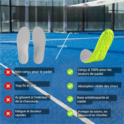 Semelles Padel Pro — Jouez plus longtemps, sans douleur